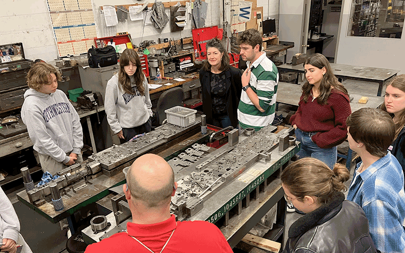 In week nine, students visited Honest Structures, where Jha is a principal, as part of their exploration of design and manufacturing. Photo credit: Hemmant Jha