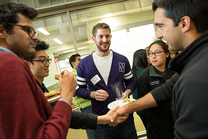 MMM students meet, greet and socialize during the Prototype Purple event. 