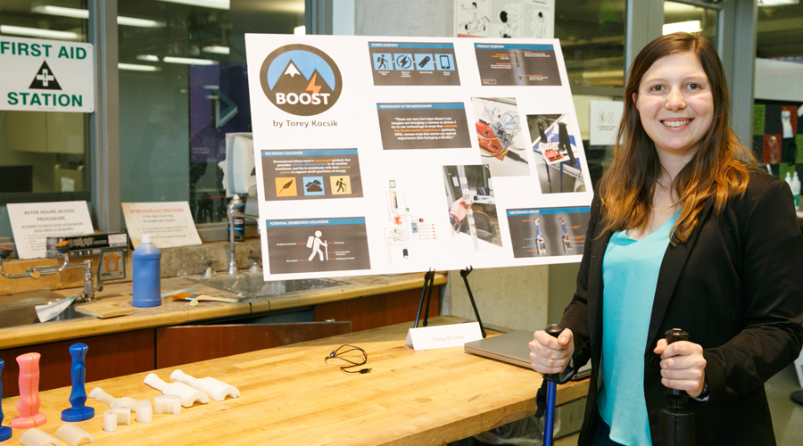 Boost is Torey Kocsik's solution to passively powering her electronic devices while walking in the backcountry. 