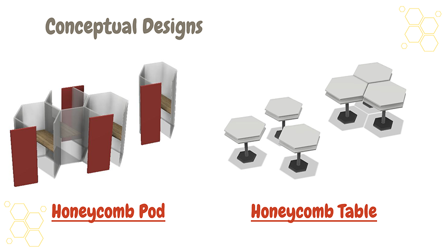 Honeycomb consists of two complementary furniture designs: the Study Pod and the Table.