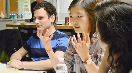 Students having a class discussion