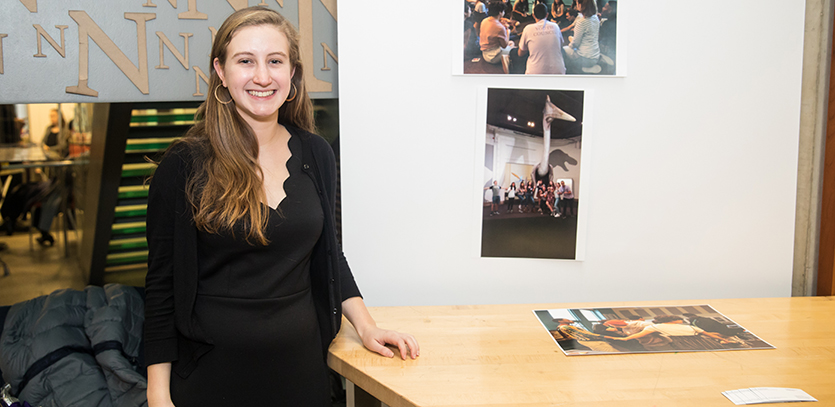 Shoshi Shapiro with her thesis project, Teens Take the Field.