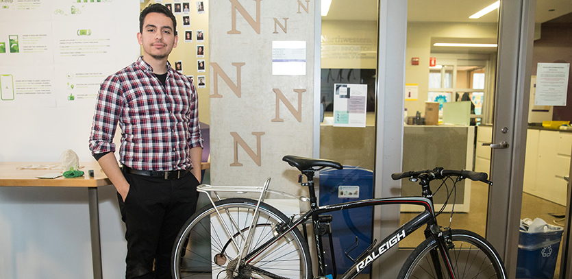 Mert Pekdemir with his thesis project, UpKeep.