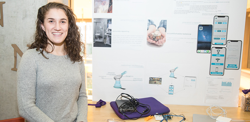 Beth Lester with her thesis project, Nubo.