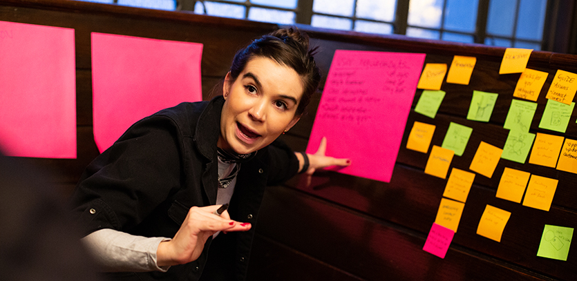 Beatriz Alessio (EDI '20) helped her team with the design process during the event.