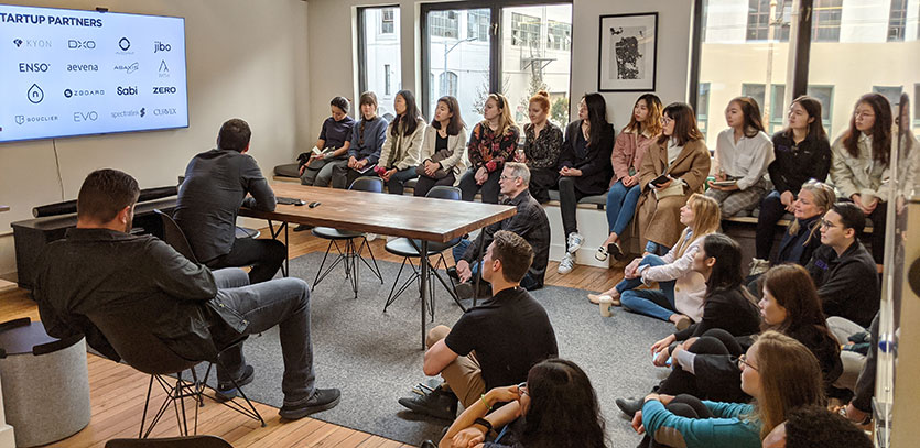 EDI students toured studios and heard from alumni and other design innovation professionals in the Bay Area.