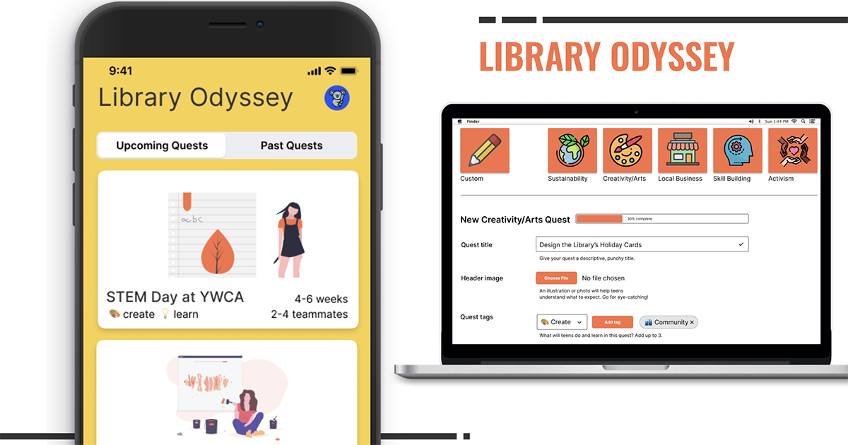For her thesis, Kelly McComas (EDI '20) developed Library Odyssey, a team-based program that encourages young community members to connect with library resources, librarians, and other users.