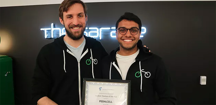Gar Waterman (left) with PedalCell's CEO Vishaal Mali.