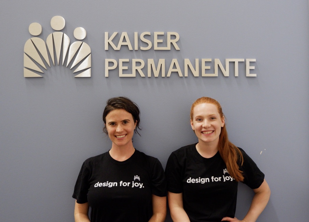Aubrey Kraft (EDI '16), and Alyssa Brown (EDI '19) at Kaiser Permanente.