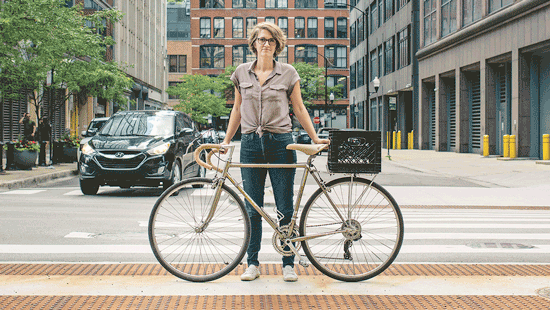 Student with bike