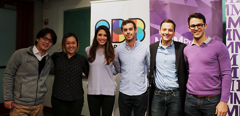 A MMM student team after presenting to United Airlines.