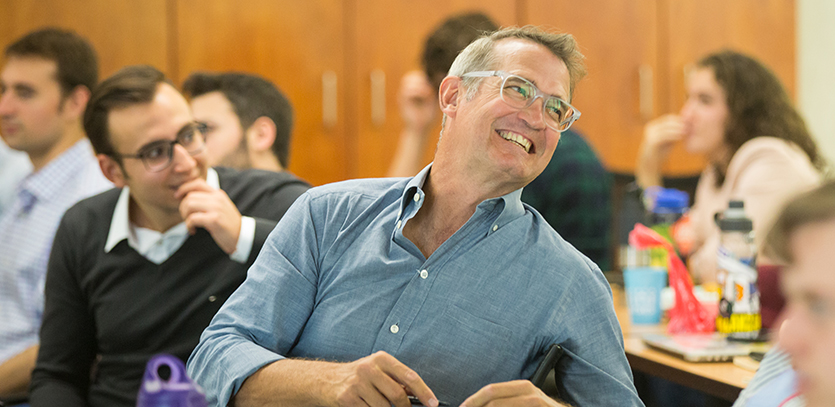 Jim Wicks (center) during Design Bootcamp in September 2017.