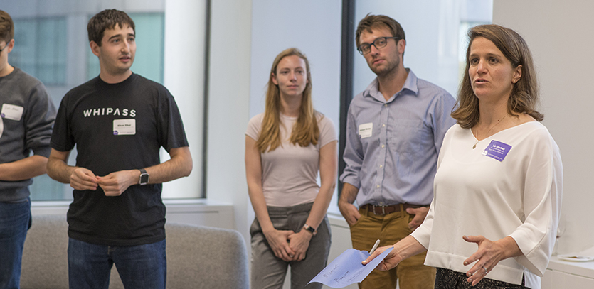 Liz Gerber (right), director of the Segal Design Cluster for PhD research.