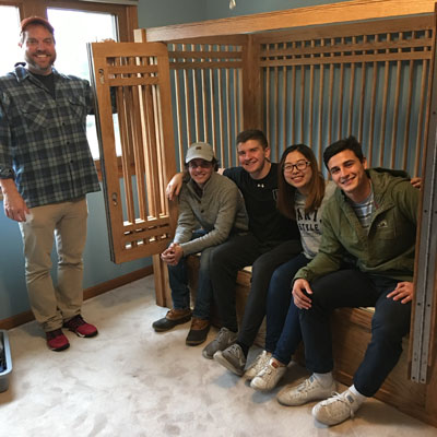 Gatchell, Braun, and Braun's teammates installed the safety bed in the boy's bedroom.