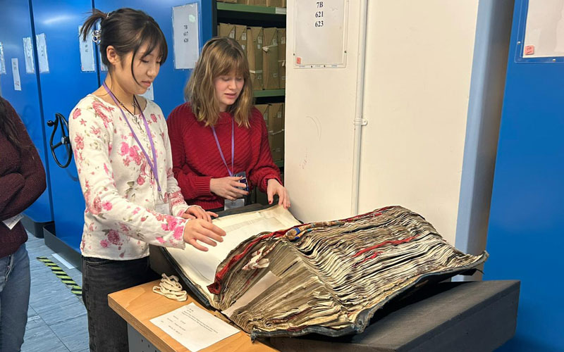The student team visited the National Archives in London, gaining first-hand insight that proved crucial to developing their final prototype.