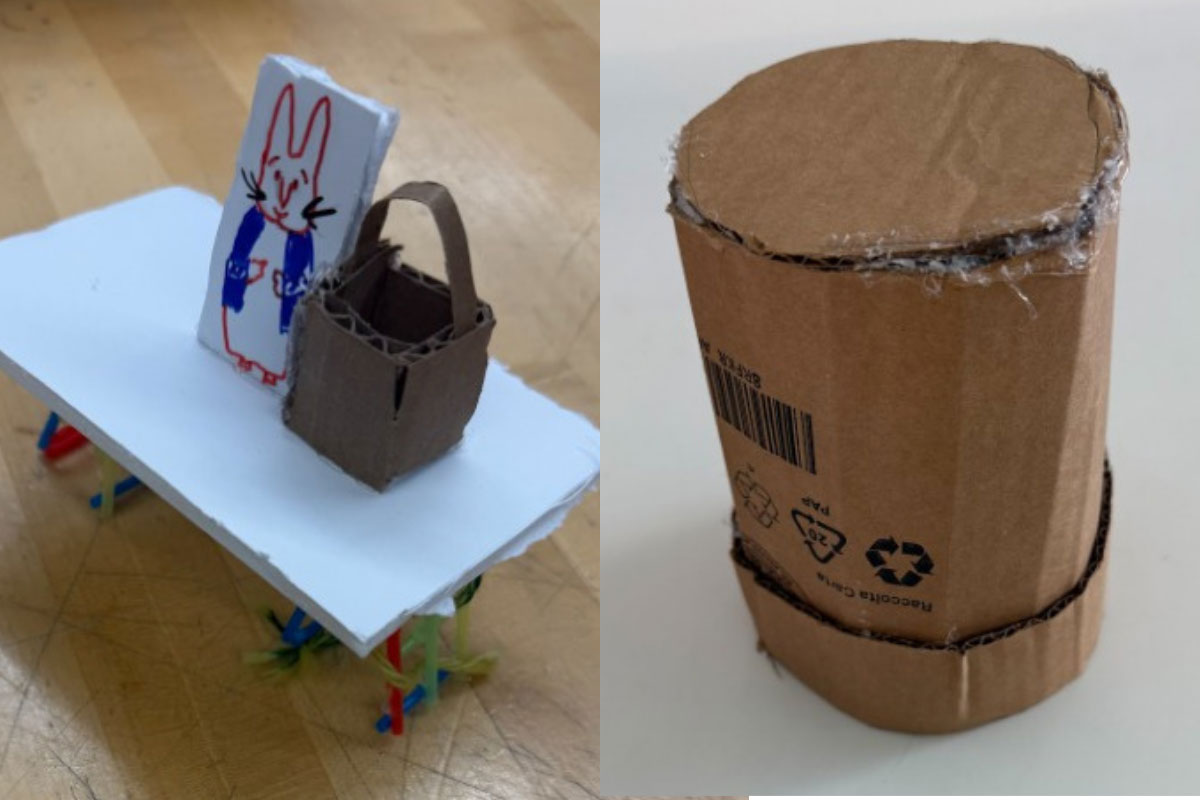 Early prototypes included a table for writing letters, and cardboard mockups of a postal box.