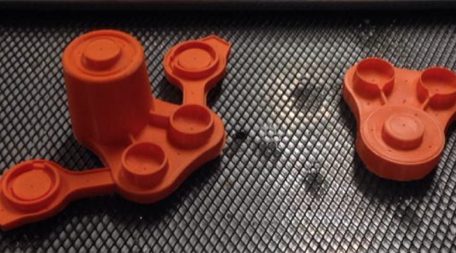 3D-printed molds.