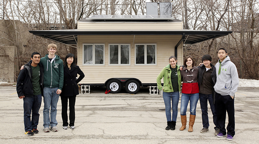 The Tiny House team in front of the Tiny House