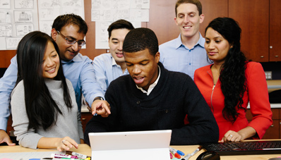 students at a computer