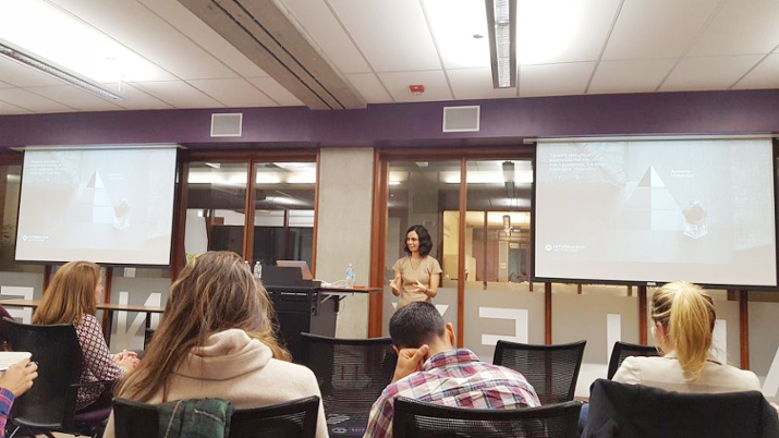 Rebecca Gimenez, design director at IA Collaborative, speaks to MMM students. Image credit: IA Collaborative
