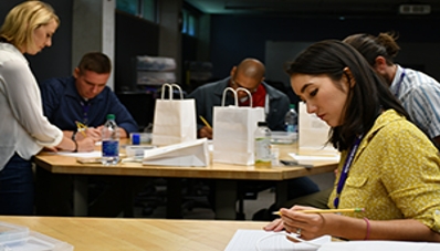 Student at a desk working